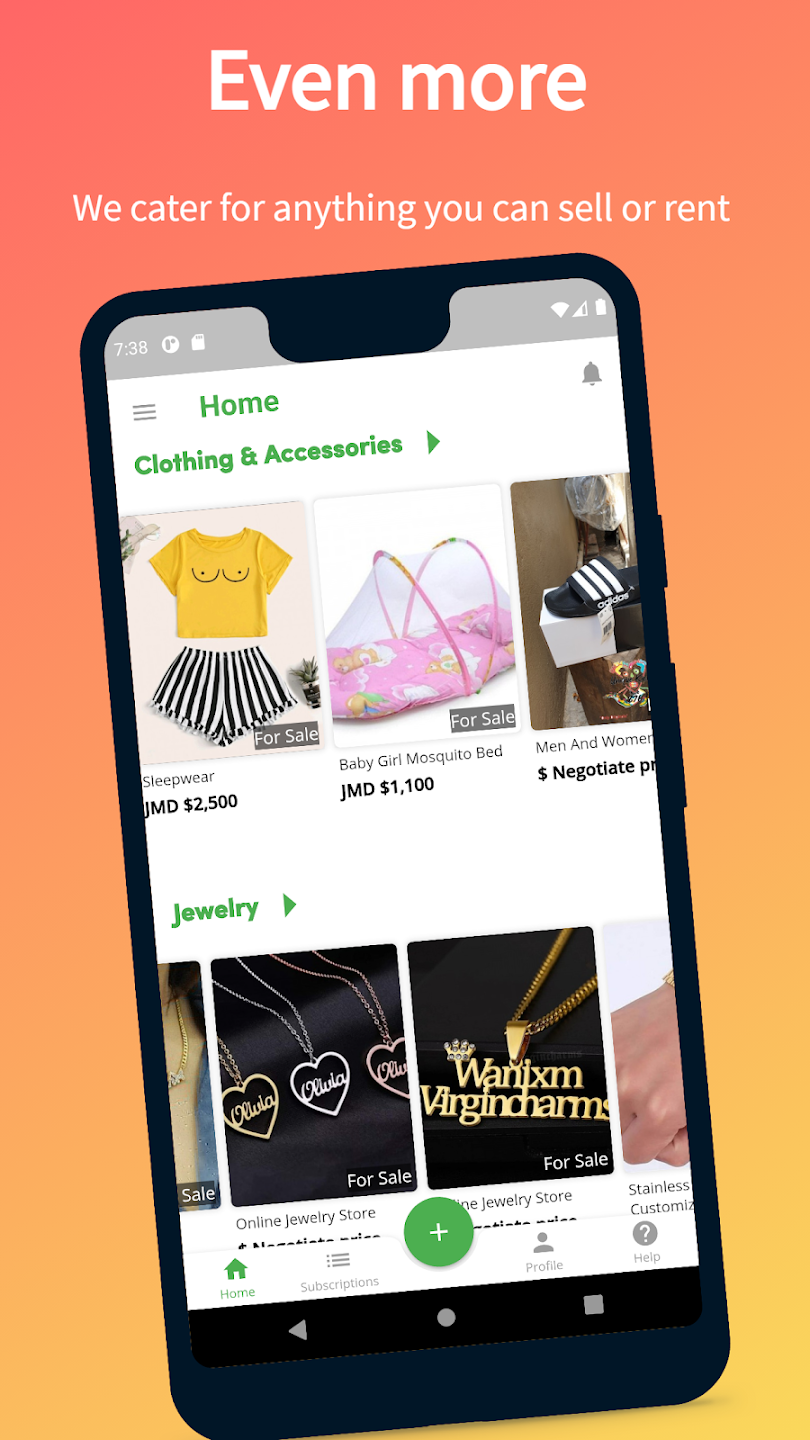 Classified app marketplace screen